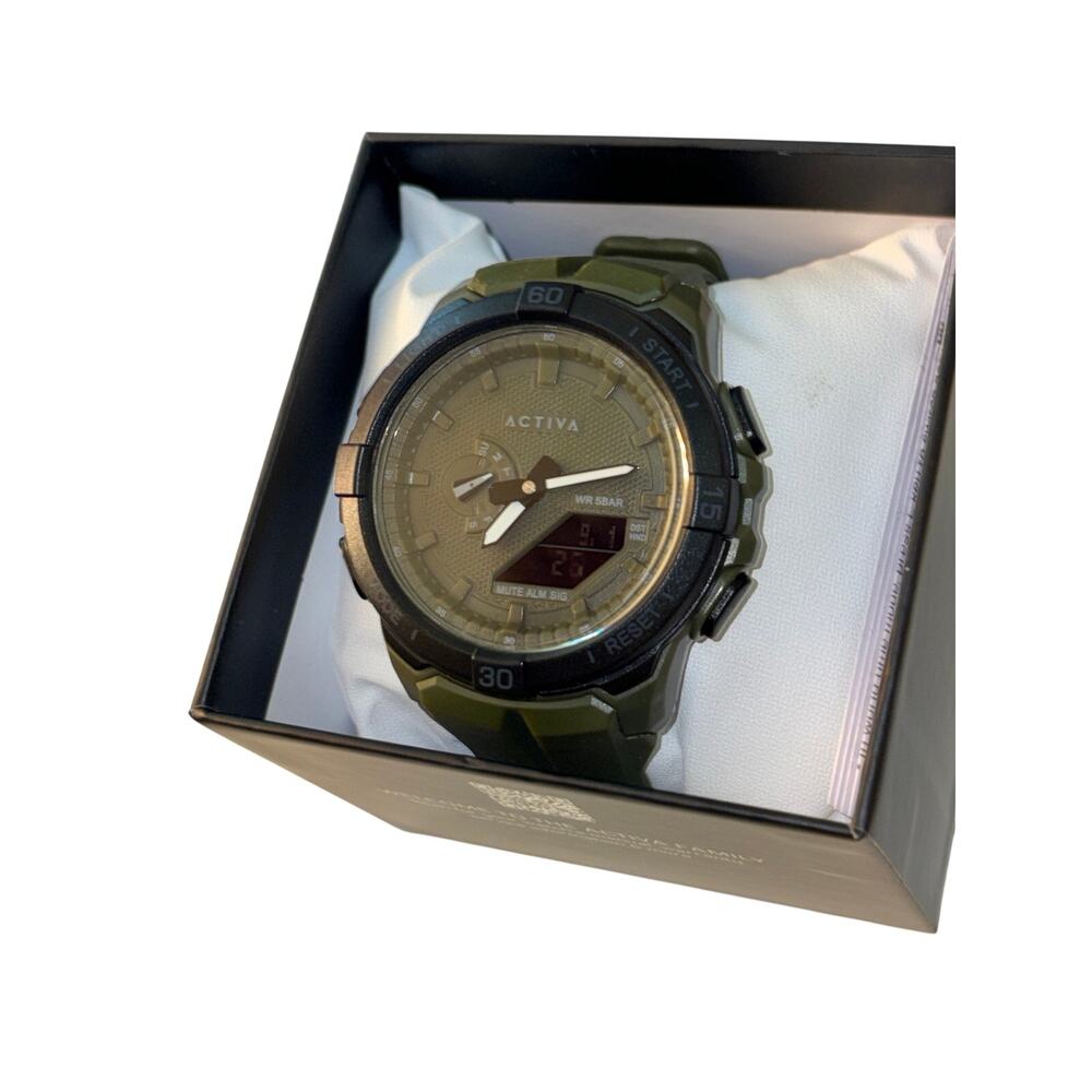 Activa Spry X Invicta Digital Essentials Men 53mm ABS Army Green SK160 New w Box